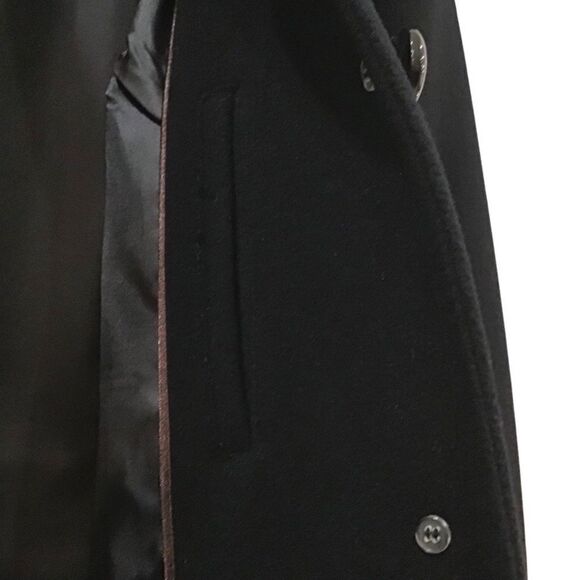 COLE HAAN Wool Cashmere Coat, Black, Size 10 - Picture 14 of 16